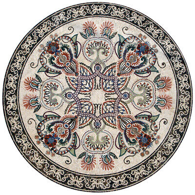 MD201, 70.87" ronda Medallón de mosaico de mármol Azulejo del patrón