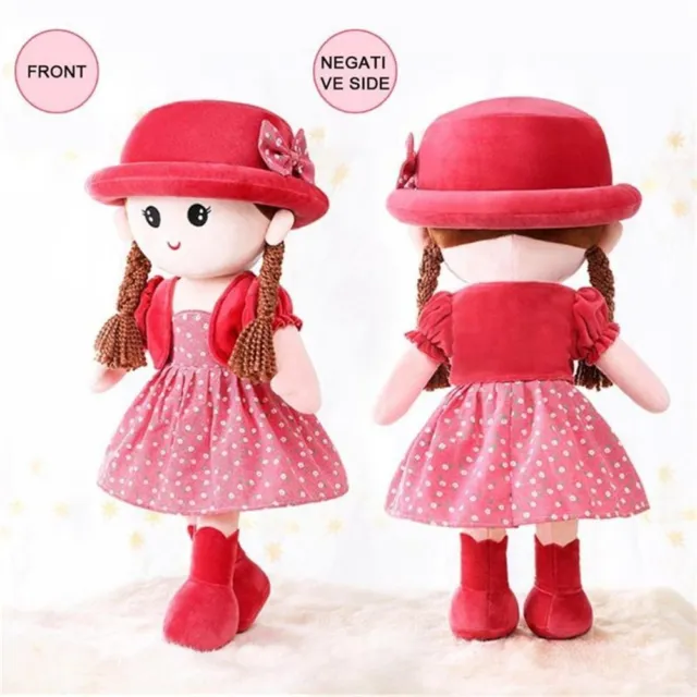 Doll Removeable Hat Skirt Sweetheart Rag Doll Soft Baby Doll Plush Doll For Kids 3