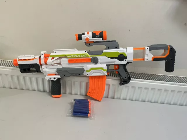 Nerf Modulus ECS 10 + Attachments,Darts, Stock Bundle
