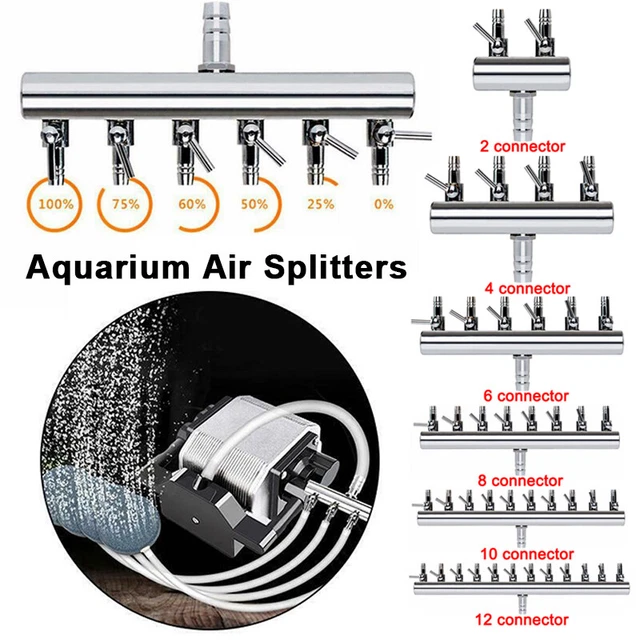 Aquarium Air Splitter Fish Tank Pump Tube Connector Oxygen Volume Control Valve