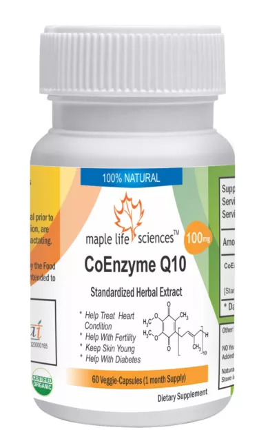 Coenzyme Q10 CoQ10 Capsules Anti-aging Heart Health Antioxidant USP grade