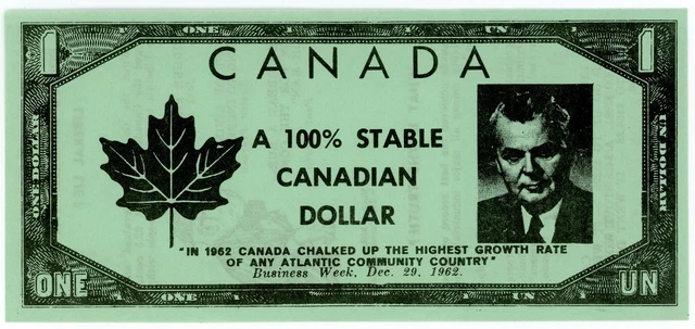 Progressive Conservative Political John Diefenbaker Dollar 1962 #14482