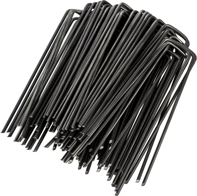 Lot de 10 Piquets fixation toile de paillage 20 cm noirs Plastique