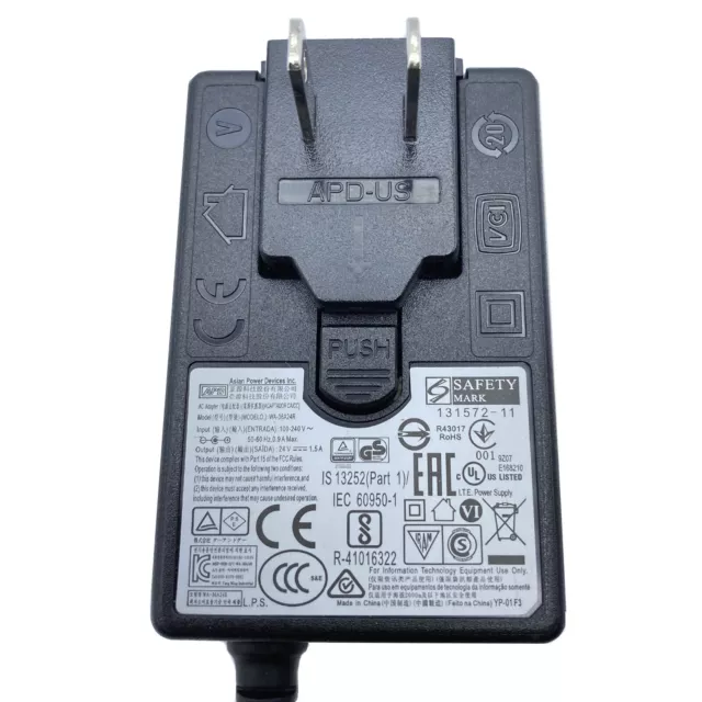 Genuine 24V APD AC Power Adapter for Digital Check SSM1-Microelite Check Scanner 2