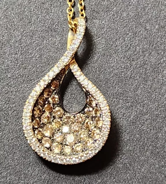 Levian 14KY .63CTW Chocolate & White Diamond Pendant