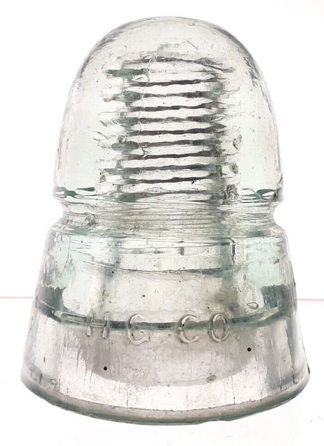 CD 145 Ice Aqua HGCO Antique Glass Telegraph Insulator BEEHIVE STYLE G9