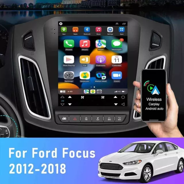 9.7" Car Apple Carplay Radio Stereo For Ford Focus 2012-2018 Android 12 Gps Navi