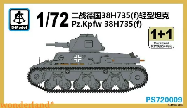 S-model 1/72 PS720009 Pz.Kpfw 38H735(f) Light Tank (1+1)