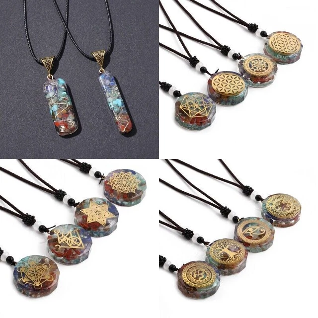Energy 7 Chakra Natural Stone Pendant Yoga Reiki Healing Amulet Lucky Necklace