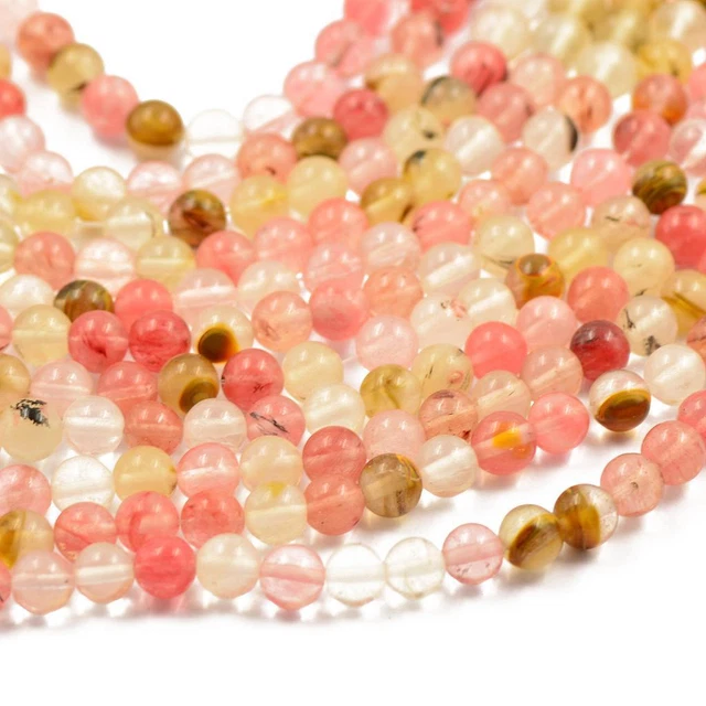 3X 8 Mm Tourmaline Gemstone Bijoux DIY Craft Making Perles Lâches Rondes 15 3