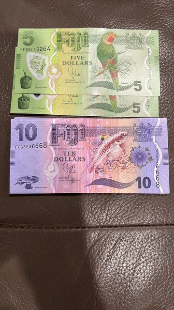 Fiji Unc 5 And 10 Dollar Bundle 260 Dollars