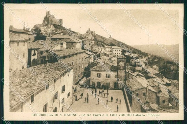 San Marino Città Tre Torri Veduta dal Palazzo Pubblico cartolina RT1115