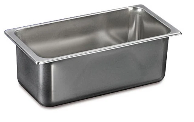 Vaschetta Per Gelato In Acciaio Inox - 360x165x120 Mm - Spessore 0,7 Mm - Contenitore Per Mantecatore - 4