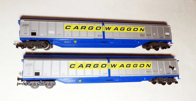 Lot De 2 Wagons Jouef En Inox - Ancien - Modèle échelle HO - Occasion