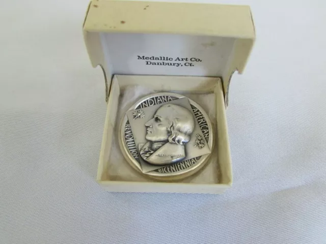 Vintage  1976 Indiana American Revolution Bicentennial Medal  Medallic Art Co.