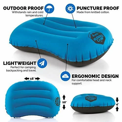 Camping Inflatable Travel Pillows Compressible, Lightweight, Lumbar Back Support