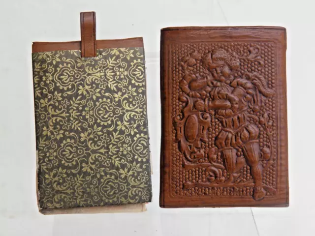 Um 1900 Altes kleines Leder Etui mit Blutstillenden Papier Gebrauchsanweisung