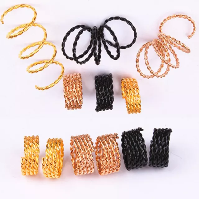 30Pcs Micro Rings Micro Crimp Beads Hair Braids Dreadlock Beads Adjustable