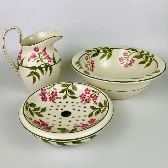 ANTIQUE WEDGWOOD CERAMIC Pottery Creamware Toiletry Set Jug Bowl Dish