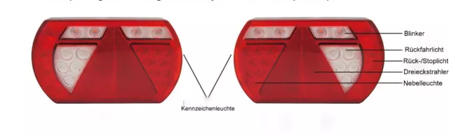 LED Rückleuchte 12V rechts Heckleuchte Rücklicht Anhänger f. Aspöck Multipoint