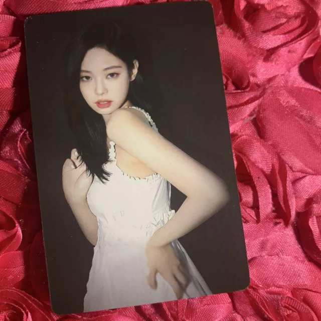 JENNIE BLACKPINK Crystal Flower Edition Kpop Girl Photo Card Pretty White Dress