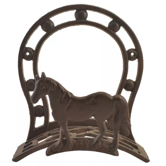 Cast Iron Hose Holder Horse & Horseshoe Yard & Garden Decor