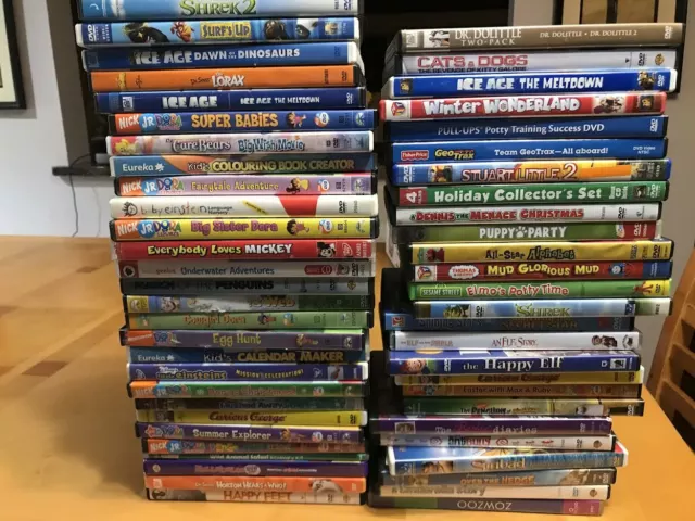 Huge Random Dvd Lot Of 100 Kids-Children Dvds - Disc Only -Bulk Wholesale Lot