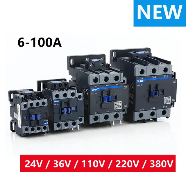 6-100A AC Contactor Normally Open/Closed 3 Pole 24/36/110/220/380V Coil Voltage