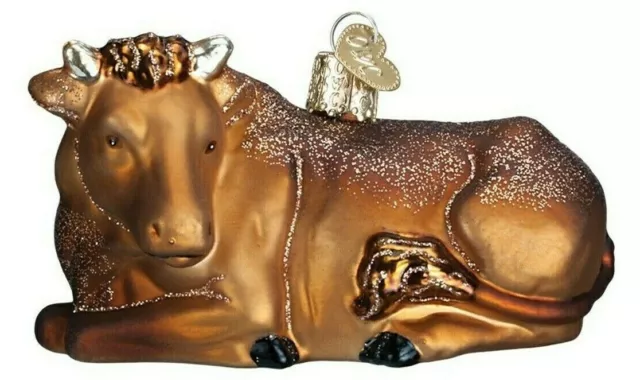 Old World Christmas | Ox Ornament ✪New✪ 12413 Rare Retired Bull Cow Oxen Glass