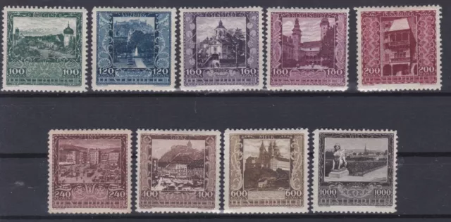 1923 Österreichische Landeshauptstädte  ANK 433 - 441 Postfrisch ** MNH