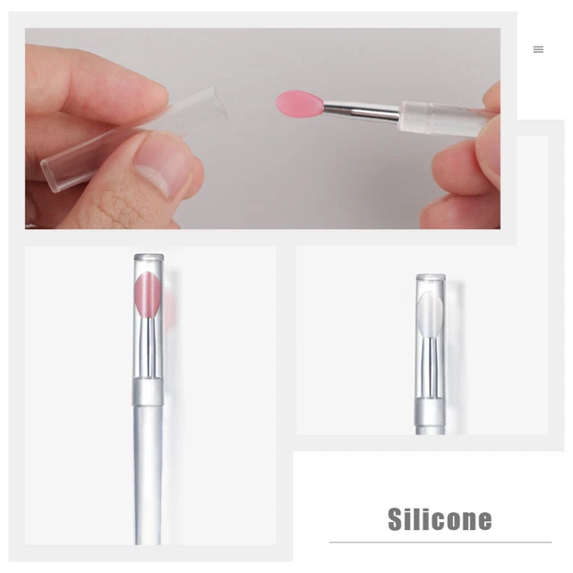6pcs Deckel Lippenbürsten Silikon Lippenstift Applikator Lidschatten 10