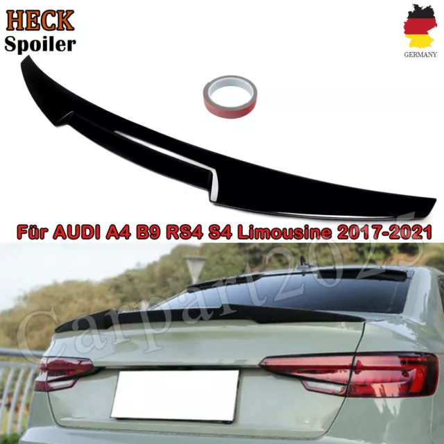 für Audi A4 S4 B9 Limo Heckspoiler GLANZ SCHWARZ LACKIERT M4 Optik Heckflügel