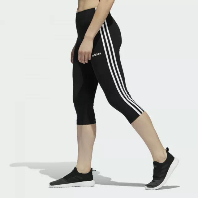 NWT Women’s Adidas 3 Stripes Training  3/4 Tights Black Size XS Free Shipping
