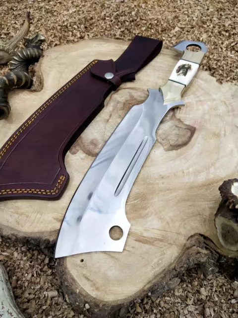 Custom Handmade D2 Tool Steel Hunting Machete Combat Machete Survival Knife