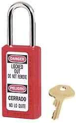 Master Lock. Keyed Alike Retaining Key Lockout Padlock 1-1/2" Shackle Clearan...