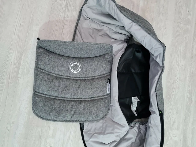 Juego De Tela Base Bugaboo Fox Carrycot Pared Y Delantal Gris Mezcla Nuevo 1