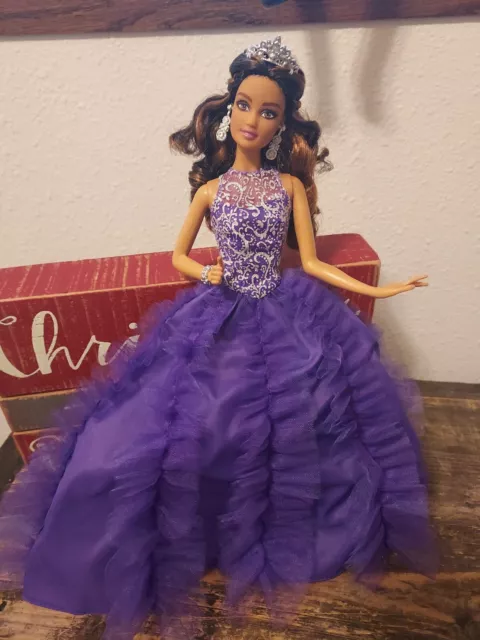 Mattel Barbie Doll Model Muse 2016 Quinceanera Purple Dress Gown Nice Look Mattel Barbie Doll Model Muse 2016 Quinceanera Purple Dress Gown Nice Look