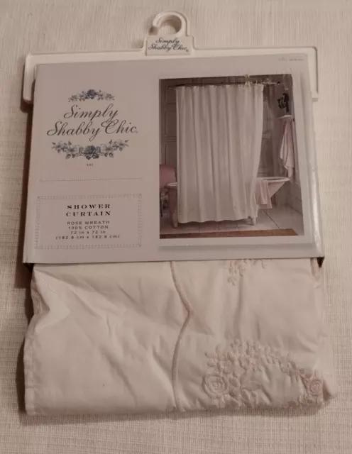 Rachel Ashwell Simply Shabby Chic Pink Floral Toile Shower Curtain, Nip