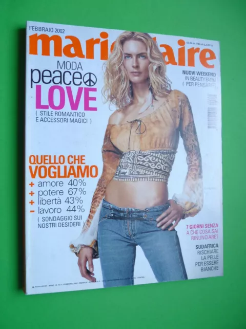 Marie Claire Fashion Magazine Februar 2002 N.2 Kim Iglinsky Cover Moda Italien