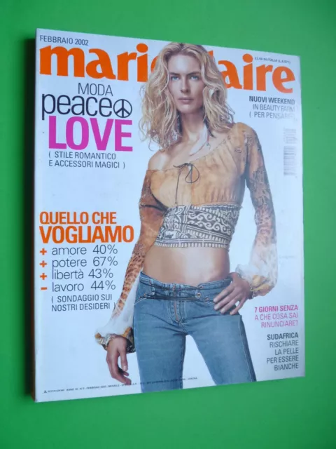 Marie Claire fashion magazine Febbraio 2002 n.2 kim iglinsky cover MODA ITALIA