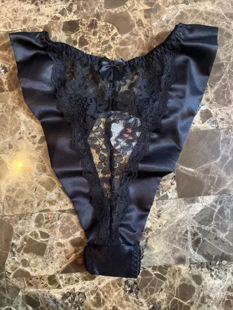 NWOT VTG 80s 90s Delicates Shiny Satin Bikini string panties L Sexy Panties USA