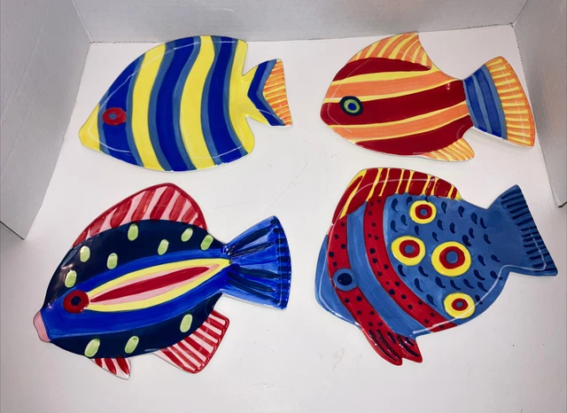 Juego de 4 peces isla estilo pescado de colección Boston Warehouse