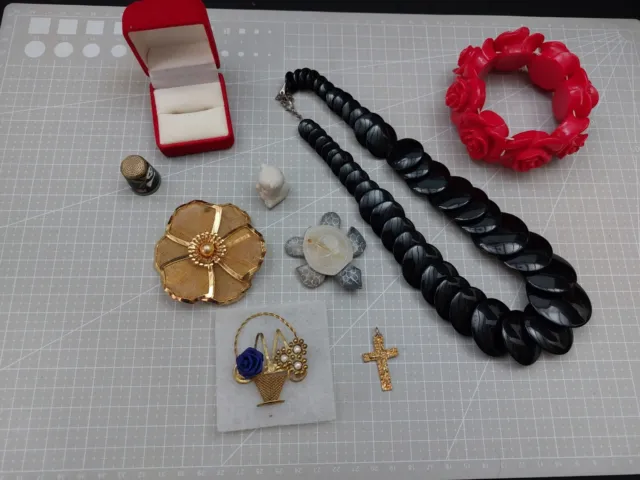 Job Lot Of Crafting Costume Jewellery and other