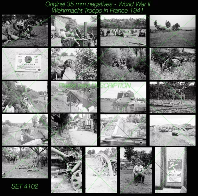World War II, 20 Original Negatives, Wehrmacht Troops, Vehicles , 1941, Historic
