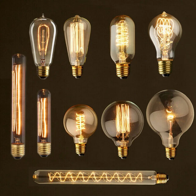 B22 E27 E14 Cap Vintage Retro Style Tungsten Filament Edison Bulb Light Lamp 40W