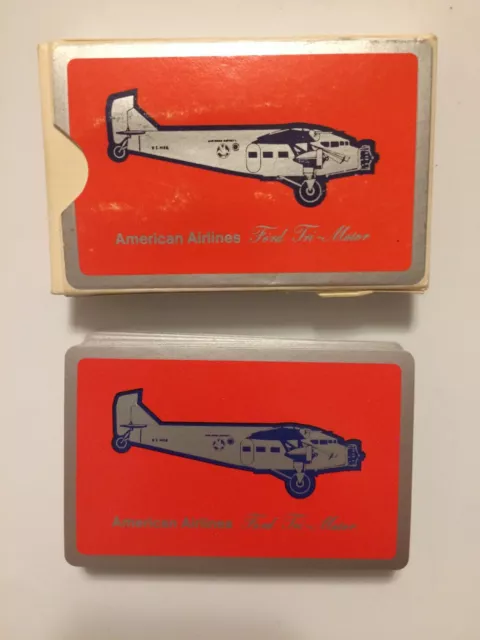 Vtg AMERICAN AIRLINES Ford Tri-Motor US Mail Airplane Advertising Playing Cards