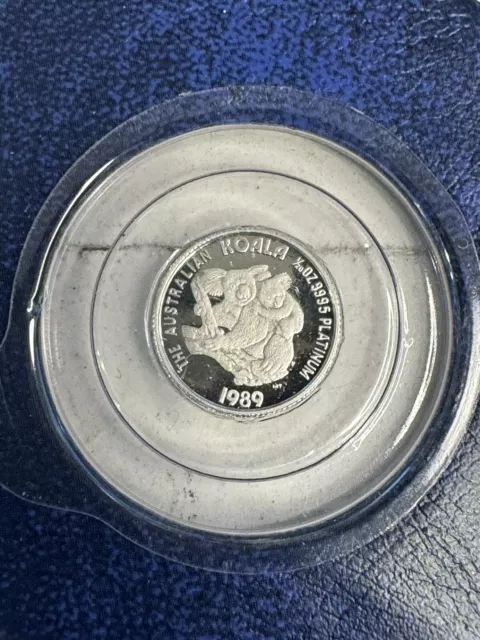 Australia: 1989 $5 1/20oz Platinum Koala Proof, Scarce!  In folder of issue