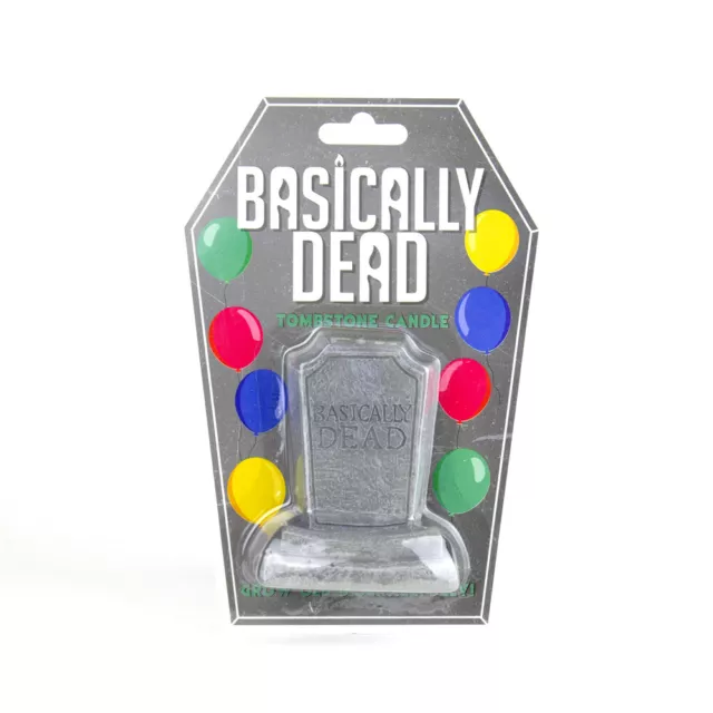 Gift Republic Basically Dead Tombstone Birthday Candle Cake Topper Decor Grey