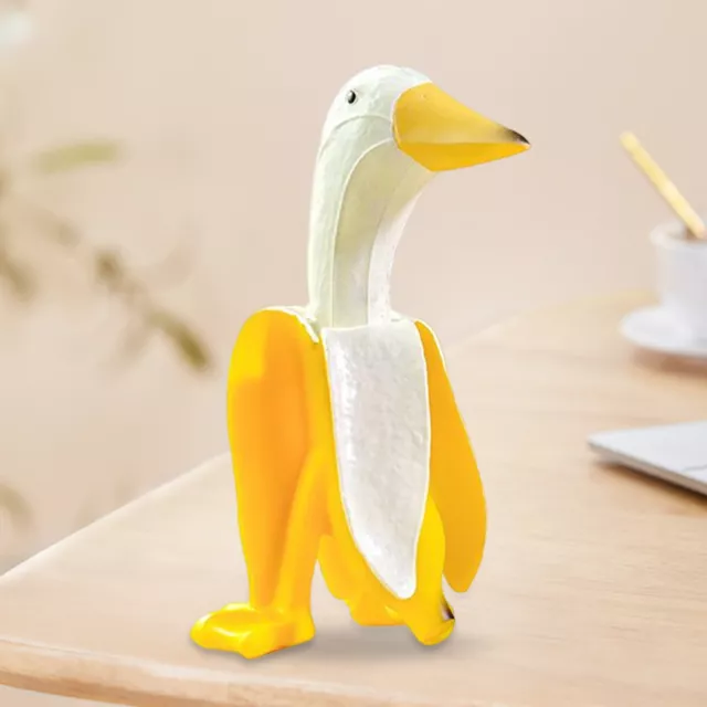 Resin Banana Duck Statue Handicrafts Cute Duck Chicken Sculpture for Living Room