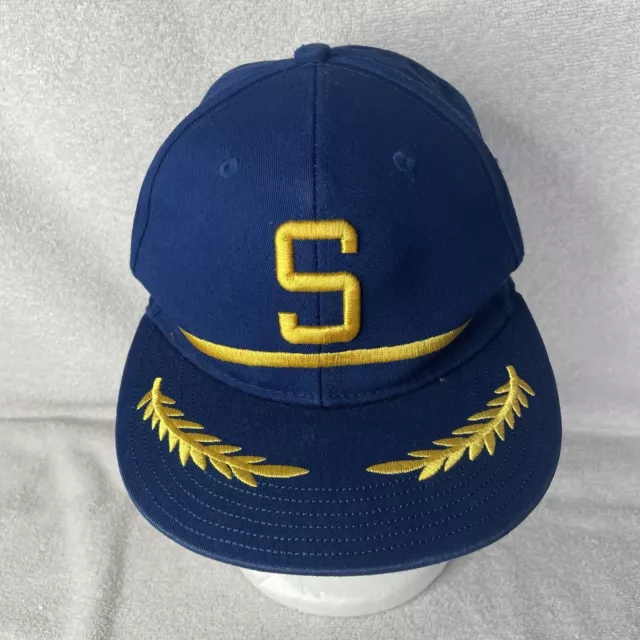 VINTAGE SEATTLE MARINERS Alaska Airlines Captain Snapback Baseball Hat ...